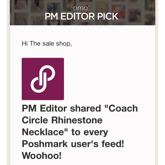 COACH Rose Gold Circle Rhinestone Necklace - Picture 13 of 13